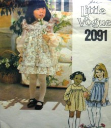 2091  VOGUE COLLAR DRESS, JUMPER, SUNDRESS PATTERN SZ 2, 3